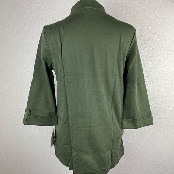 NWT Croft & Barrow Green Three Quarter Sleeve Jacket Top Size M EUC - Picture 6 of 7